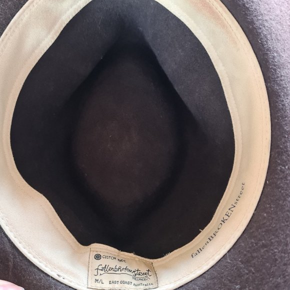 FALLEN BROKEN STREET Wool Felted Brown Winter Festival Hat RRP$100 - Picture 6 of 6